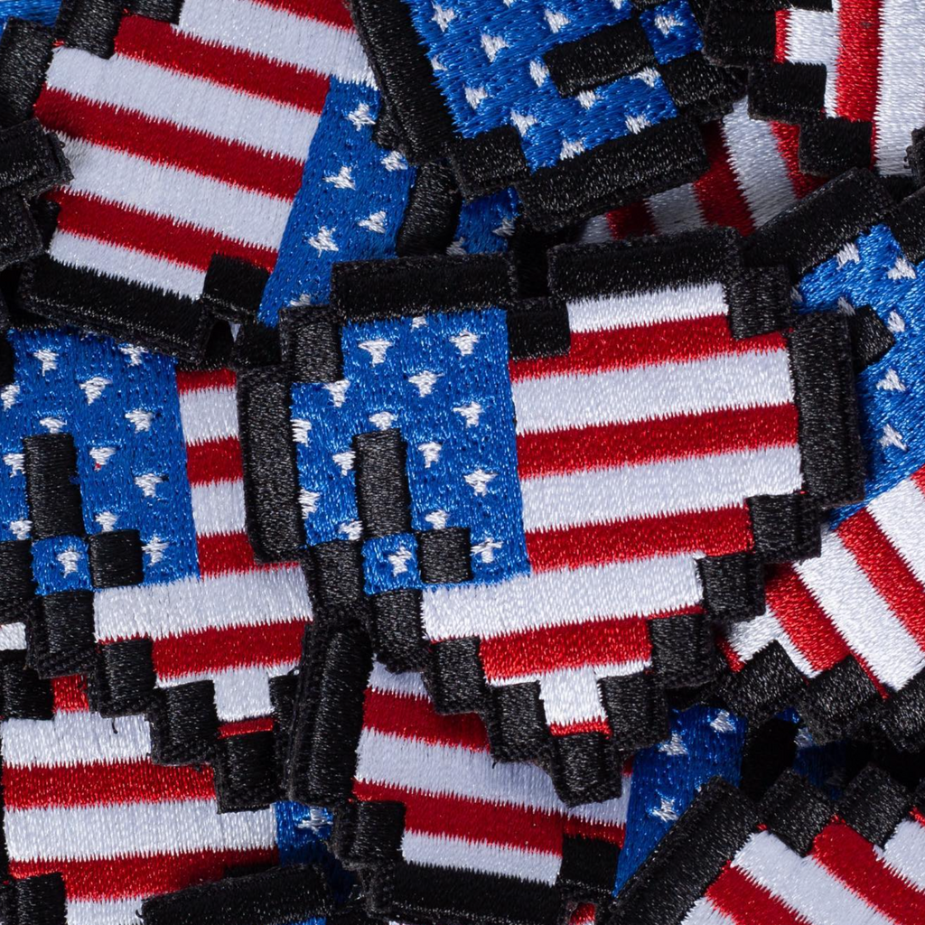 DarkHeartOps - Pixel Patriot Heart Patch 愛國心刺繡章